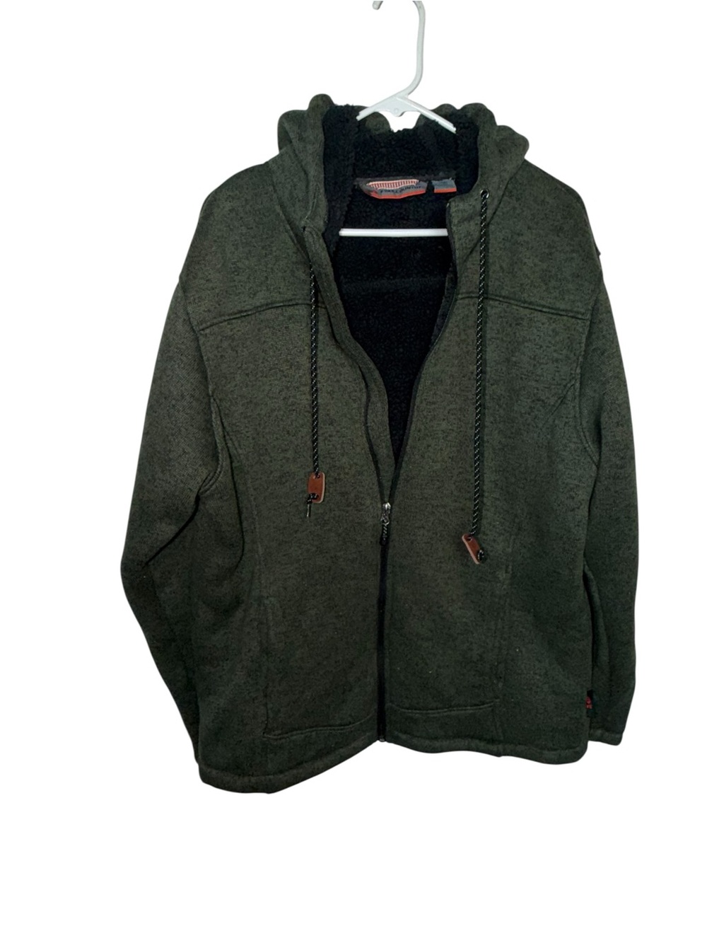 Free Country Olive Green Full-Zip Hooded Sweater Jacket